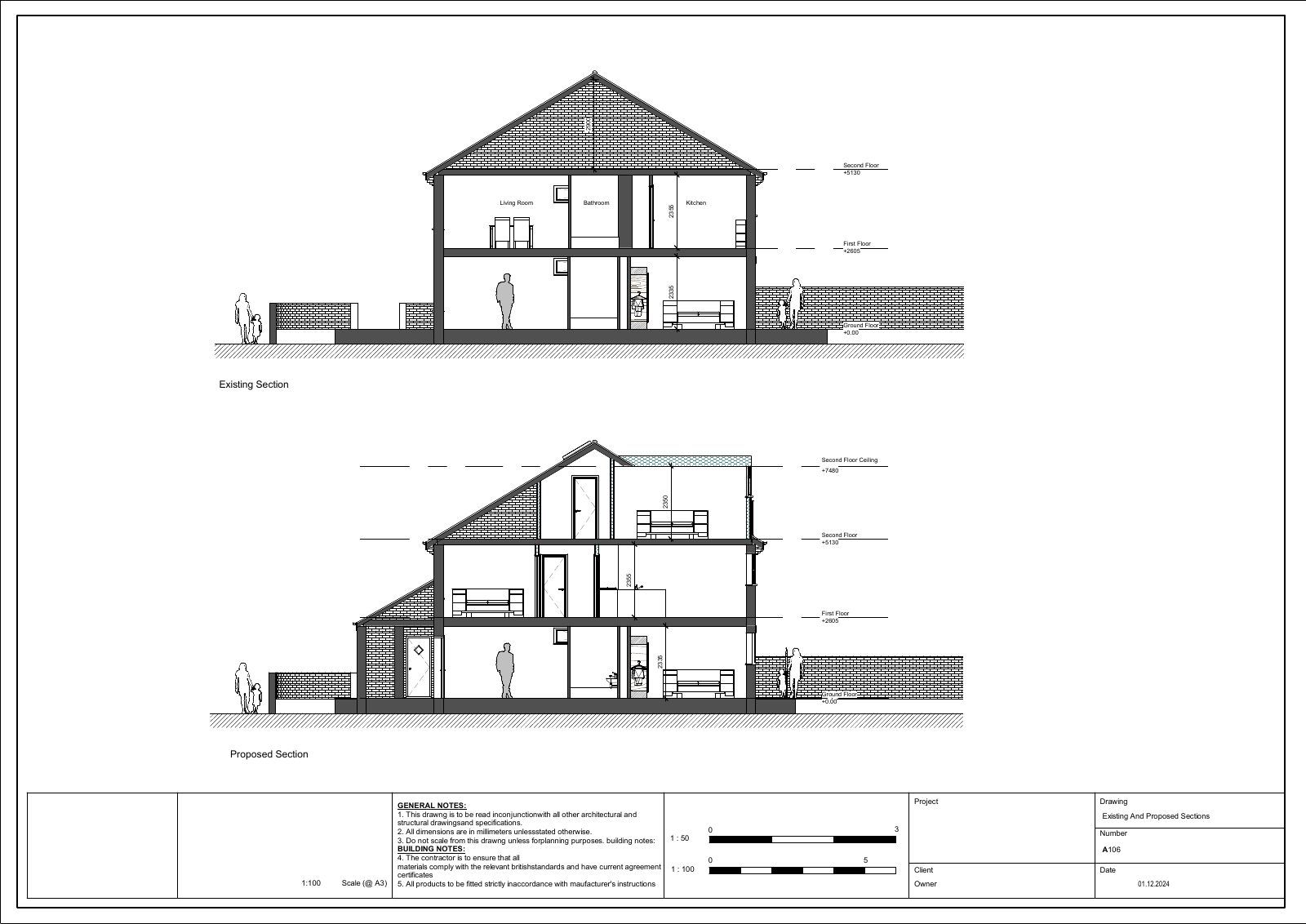 Dormer loft conversion Drawing 6