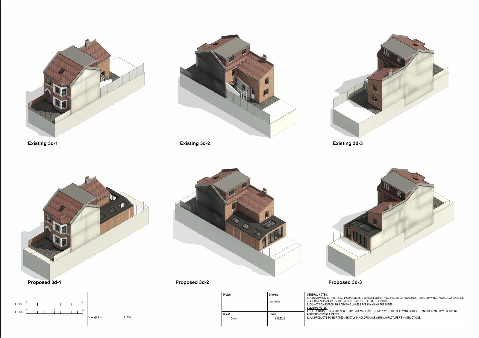 Rear extension, A1 sheet set Drawing 3