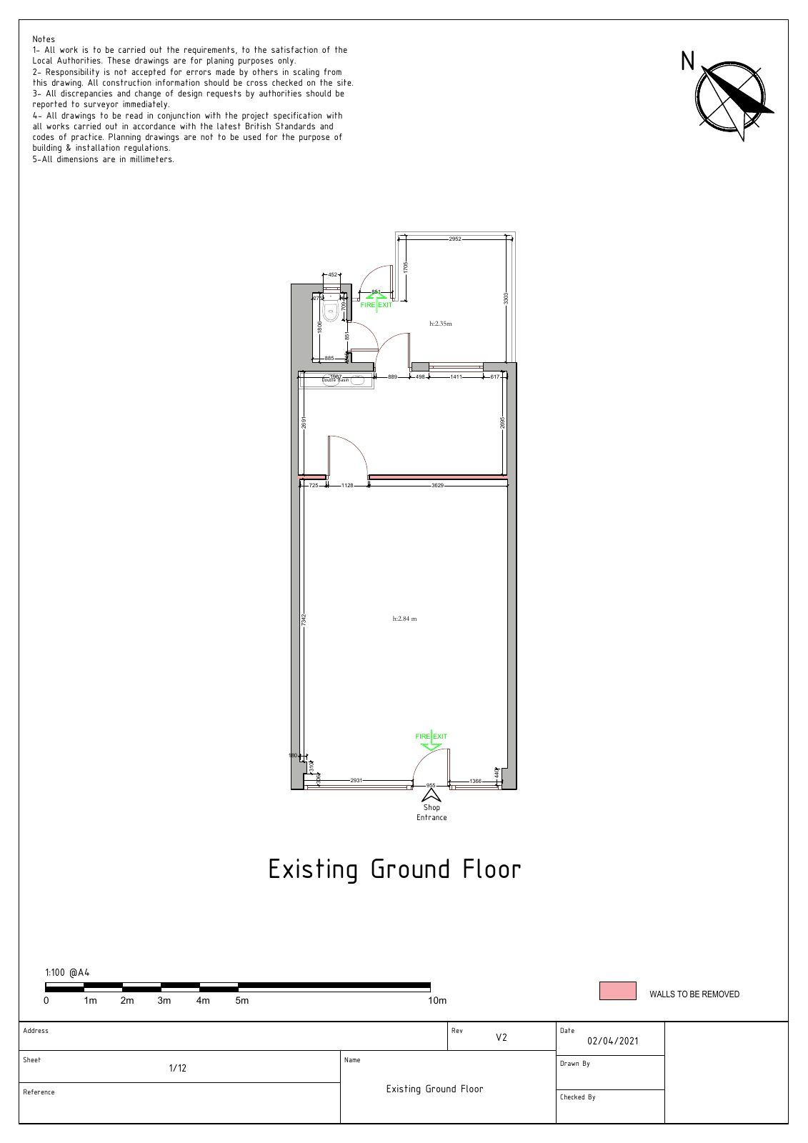 Change of use Existing, ground floor