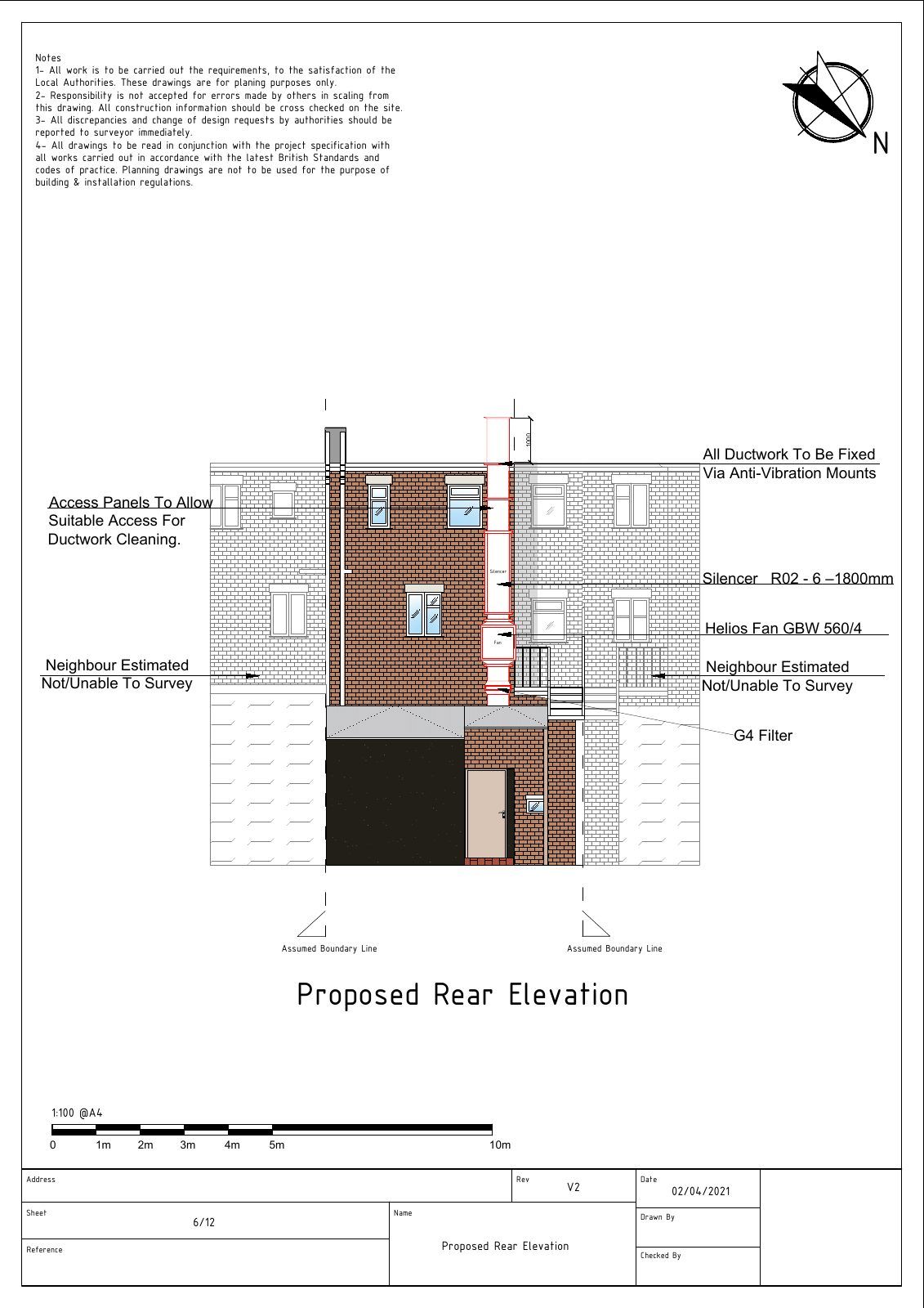 Change of use Proposed, rear elevation