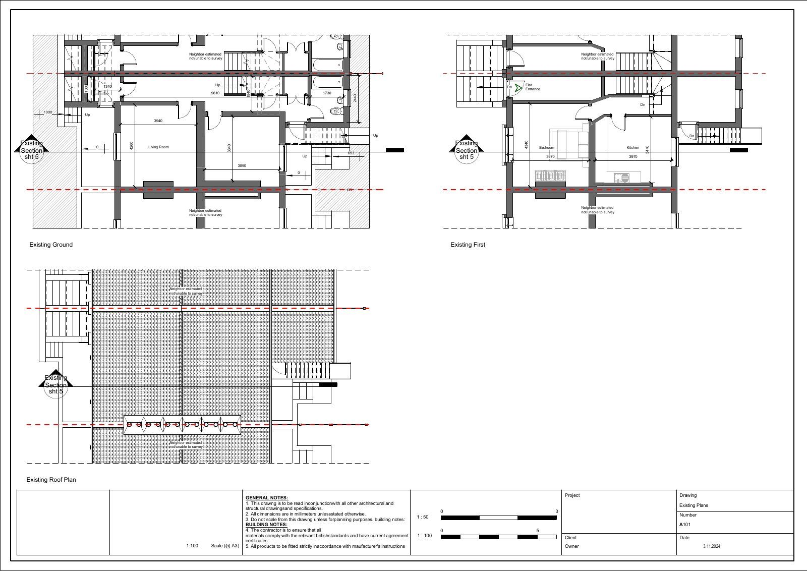 Whole-house refurbishment Drawing 1