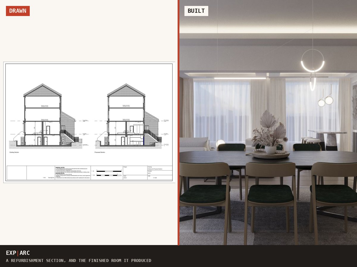 Refurbishment section and the finished room